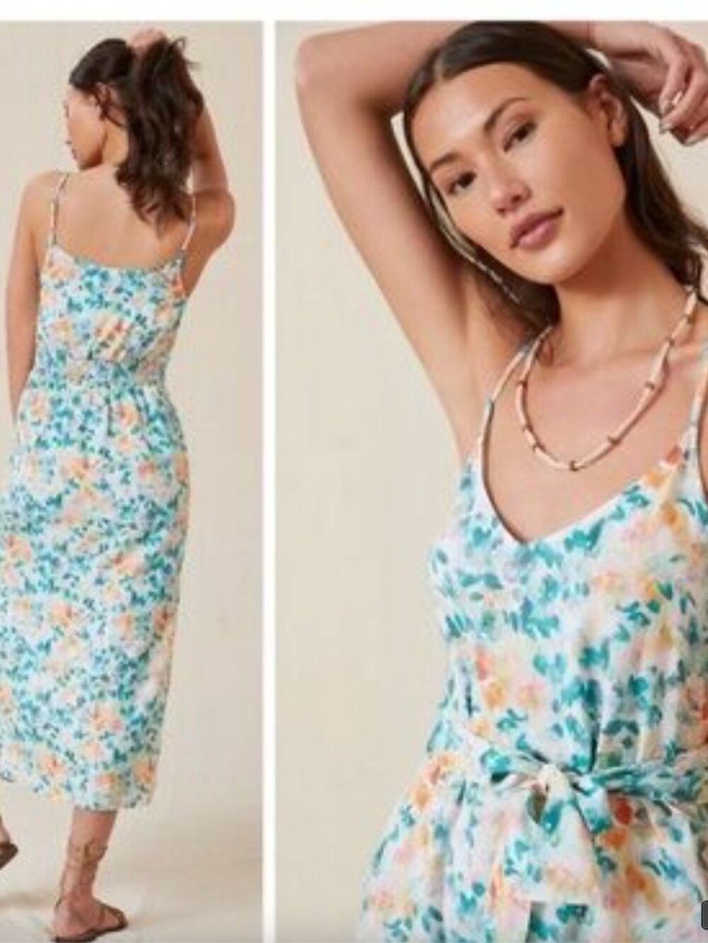 Anthropologie Cloth and Stone Watercolor slip dress, size M